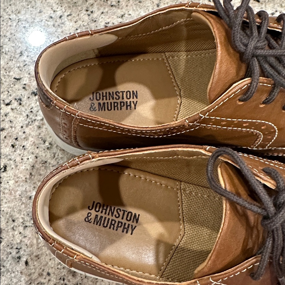 Johnston & Murphy Tan Leather Wingtip Derby Sneakers - Picture 7 of 11